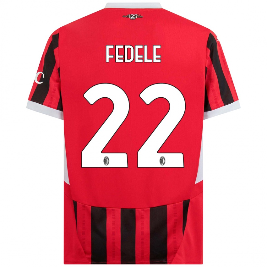 Niño Camiseta Noemi Fedele #22 Rojo Negro 1ª Equipación 2024/25 La Camisa Argentina