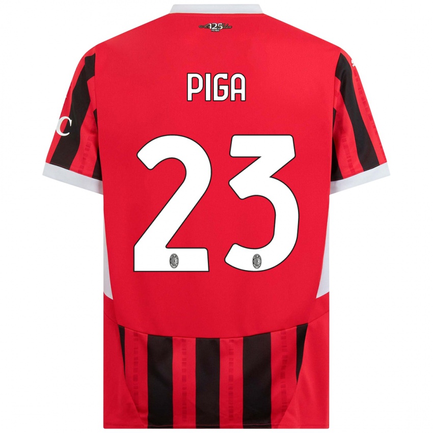 Niño Camiseta Julie Piga #23 Rojo Negro 1ª Equipación 2024/25 La Camisa Argentina