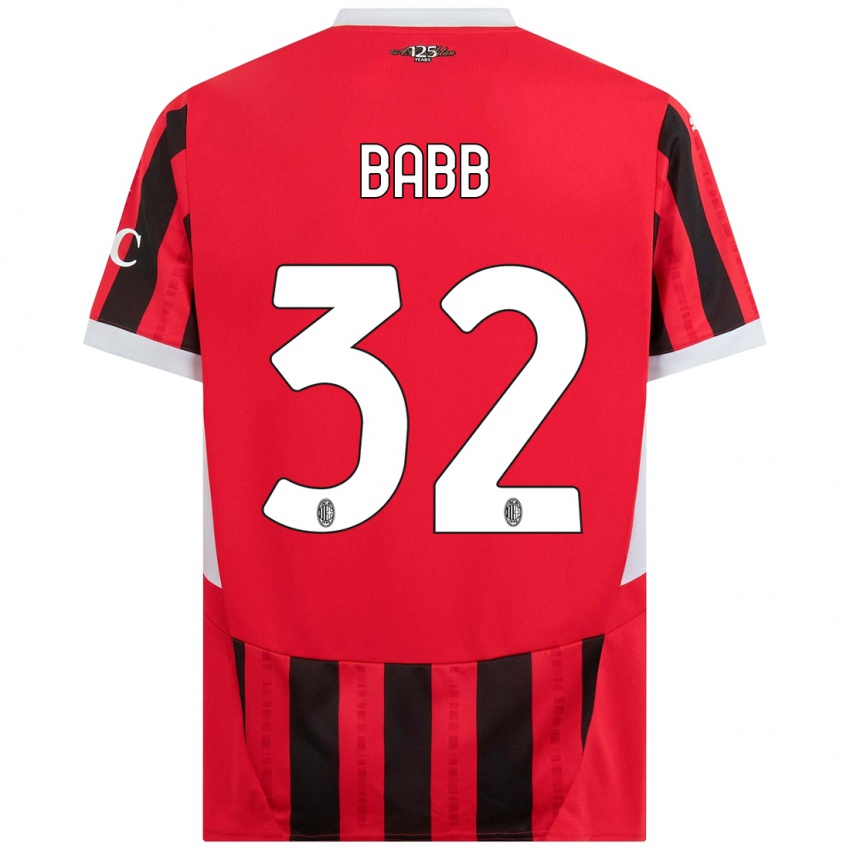 Niño Camiseta Selena Delia Babb #32 Rojo Negro 1ª Equipación 2024/25 La Camisa Argentina