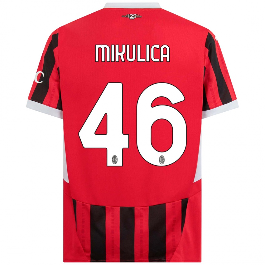 Niño Camiseta Petra Mikulica #46 Rojo Negro 1ª Equipación 2024/25 La Camisa Argentina