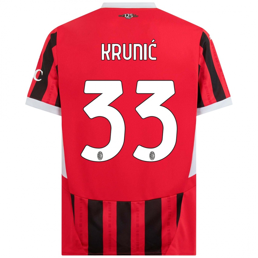 Niño Camiseta Rade Krunic #33 Rojo Negro 1ª Equipación 2024/25 La Camisa Argentina