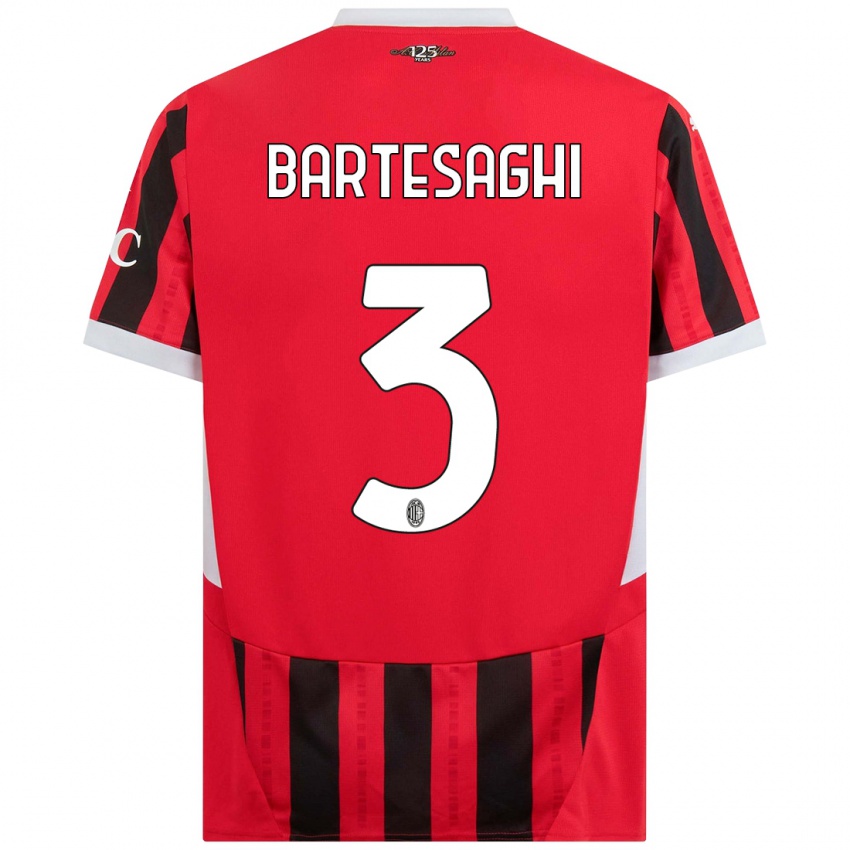 Niño Camiseta Davide Bartesaghi #3 Rojo Negro 1ª Equipación 2024/25 La Camisa Argentina