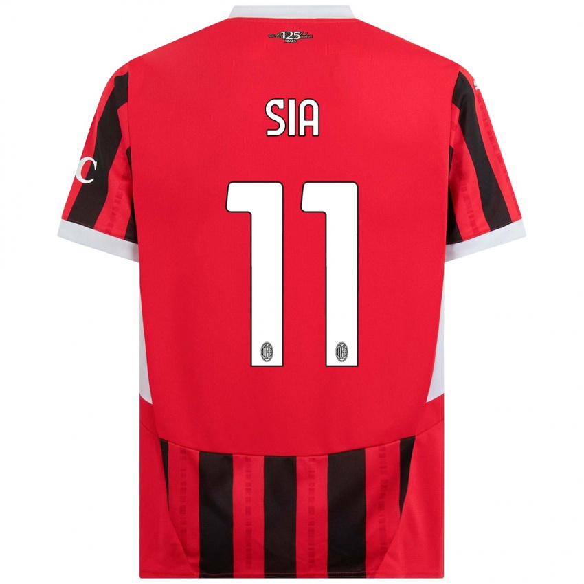 Niño Camiseta Diego Sia #11 Rojo Negro 1ª Equipación 2024/25 La Camisa Argentina