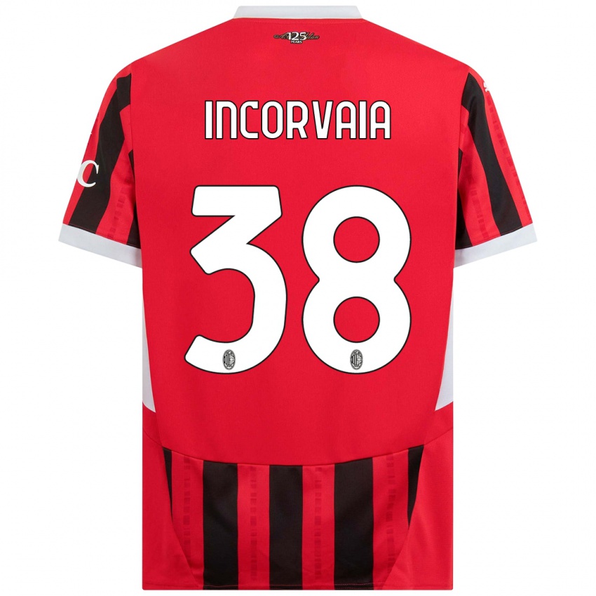 Niño Camiseta Giovanni Incorvaia #38 Rojo Negro 1ª Equipación 2024/25 La Camisa Argentina