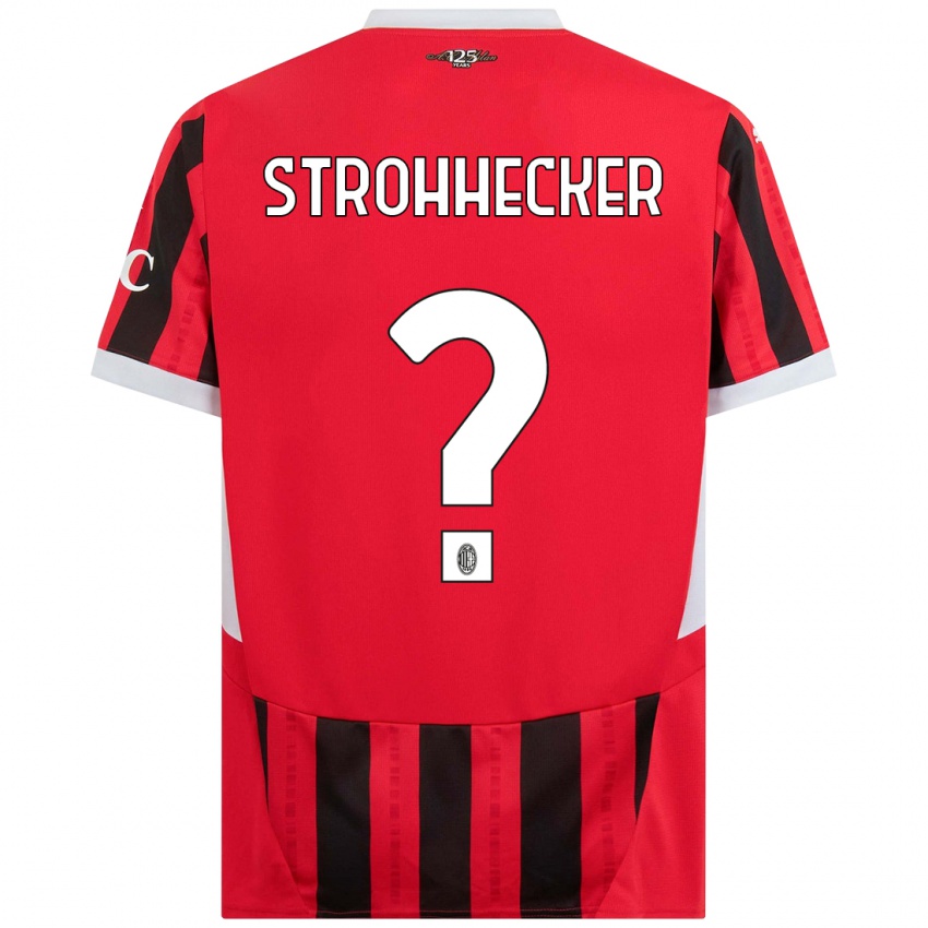 Niño Camiseta Riccardo Strohhecker #0 Rojo Negro 1ª Equipación 2024/25 La Camisa Argentina