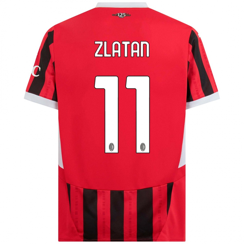 Niño Camiseta Zlatan Ibrahimovic #11 Rojo Negro 1ª Equipación 2024/25 La Camisa Argentina