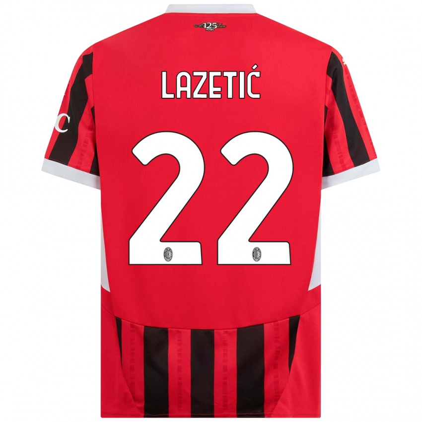 Niño Camiseta Marko Lazetic #22 Rojo Negro 1ª Equipación 2024/25 La Camisa Argentina