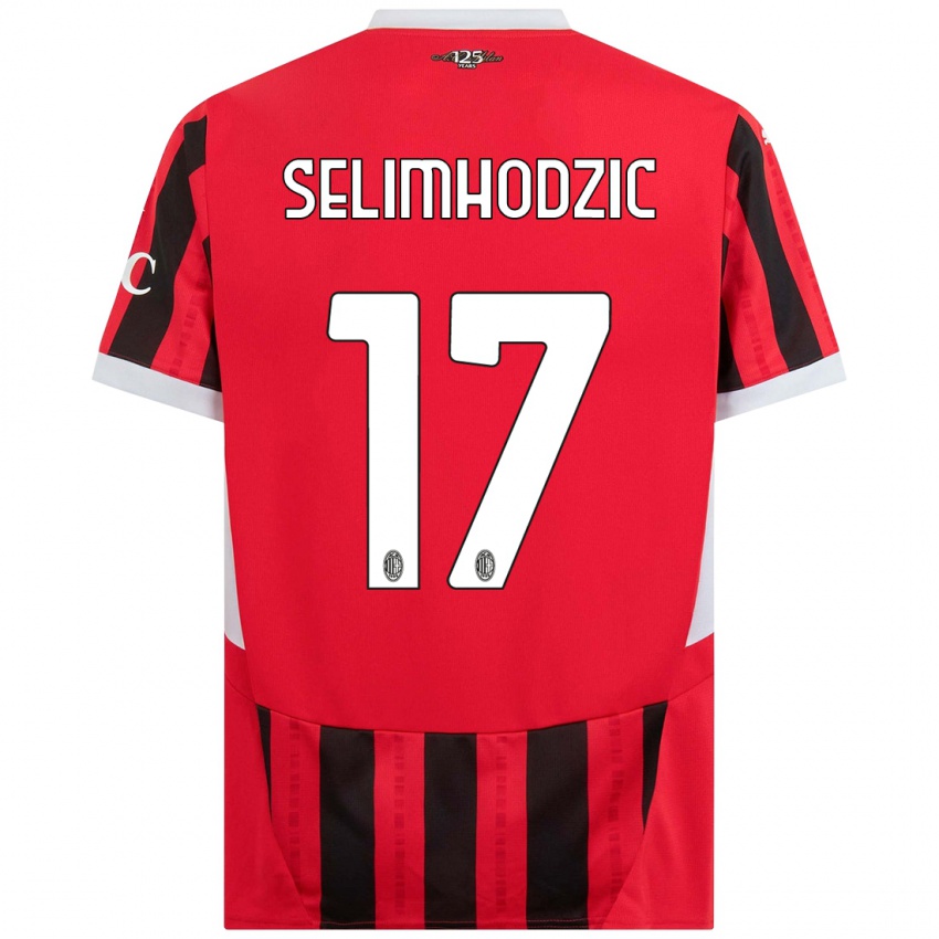 Niño Camiseta Noa Selimhodzic #17 Rojo Negro 1ª Equipación 2024/25 La Camisa Argentina