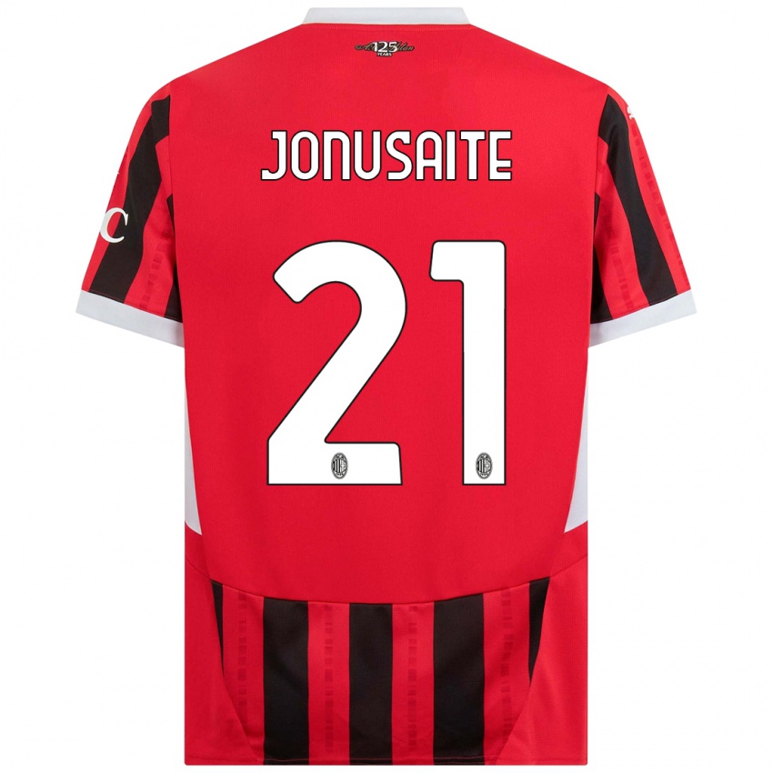 Niño Camiseta Rimante Jonusaite #21 Rojo Negro 1ª Equipación 2024/25 La Camisa Argentina