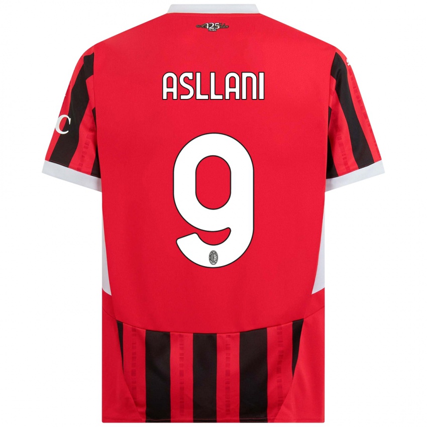 Niño Camiseta Kosovare Asllani #9 Rojo Negro 1ª Equipación 2024/25 La Camisa Argentina