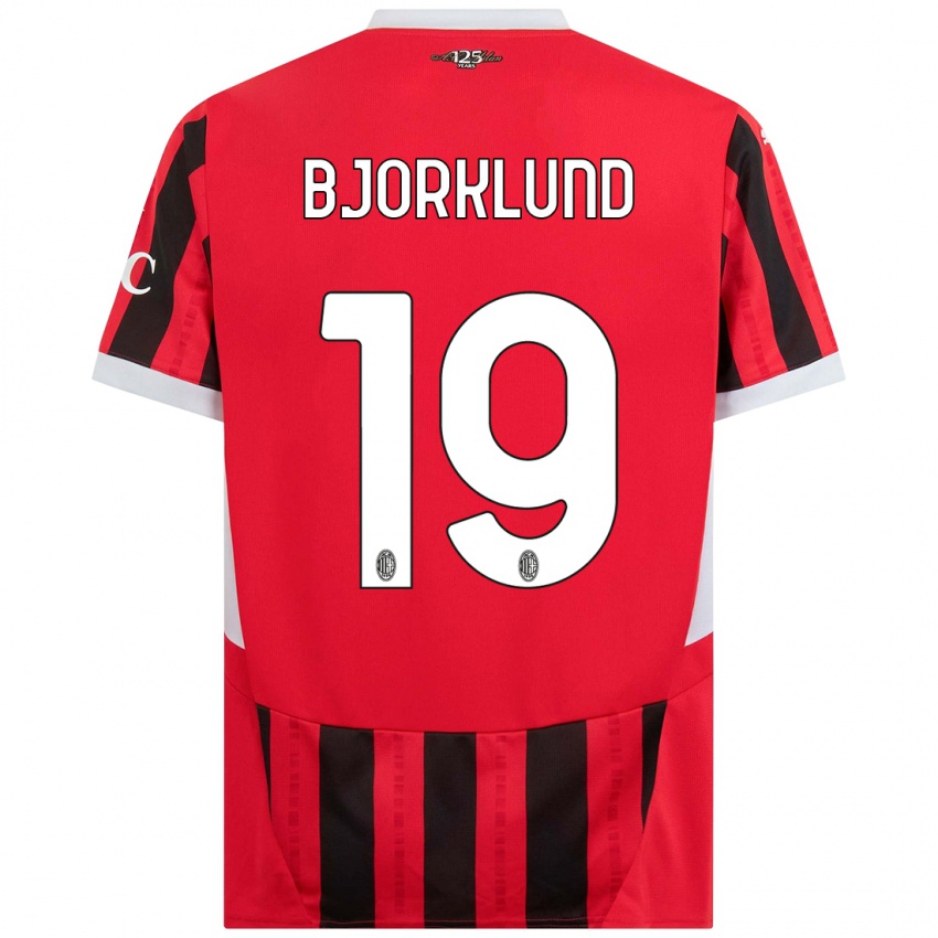 Niño Camiseta Lukas Bjorklund #19 Rojo Negro 1ª Equipación 2024/25 La Camisa Argentina