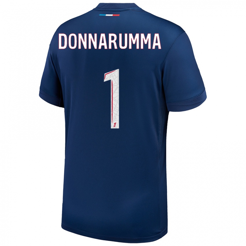 Niño Camiseta Gianluigi Donnarumma #1 Azul Marino Blanco 1ª Equipación 2024/25 La Camisa Argentina