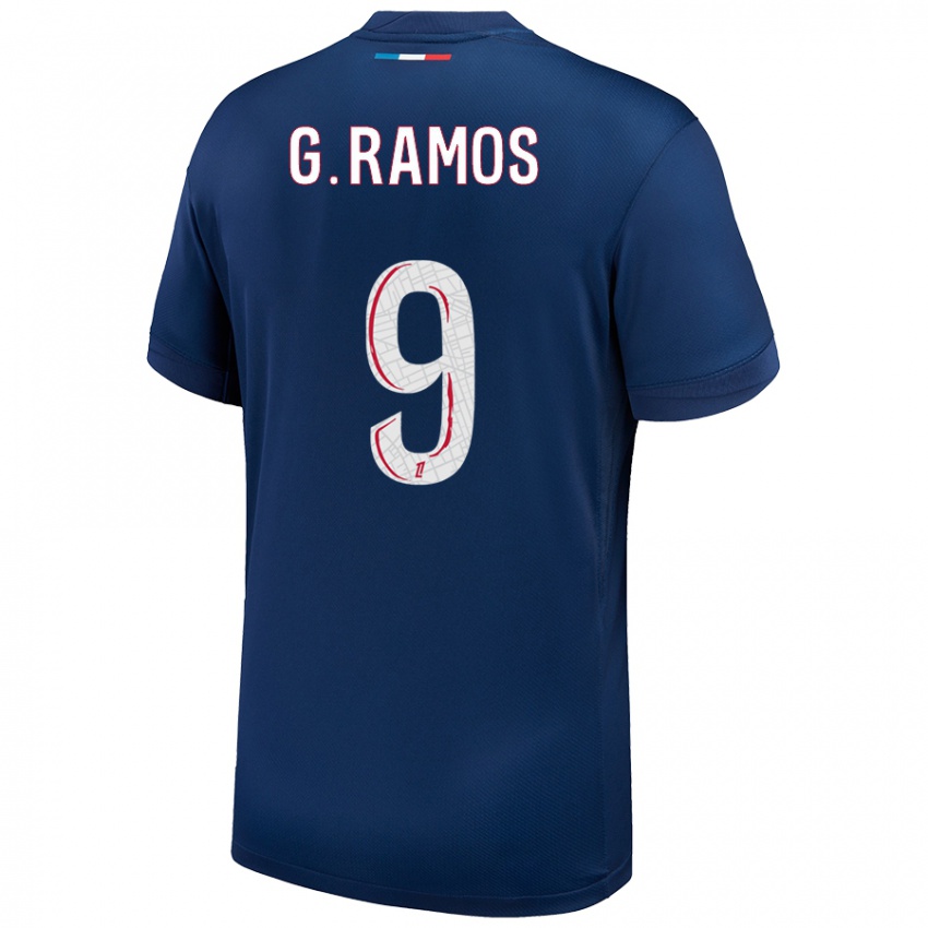 Niño Camiseta Gonçalo Ramos #9 Azul Marino Blanco 1ª Equipación 2024/25 La Camisa Argentina