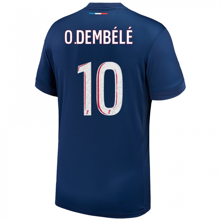 Niño Camiseta Ousmane Dembélé #10 Azul Marino Blanco 1ª Equipación 2024/25 La Camisa Argentina