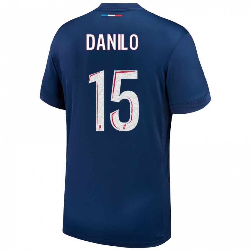 Niño Camiseta Danilo Pereira #15 Azul Marino Blanco 1ª Equipación 2024/25 La Camisa Argentina