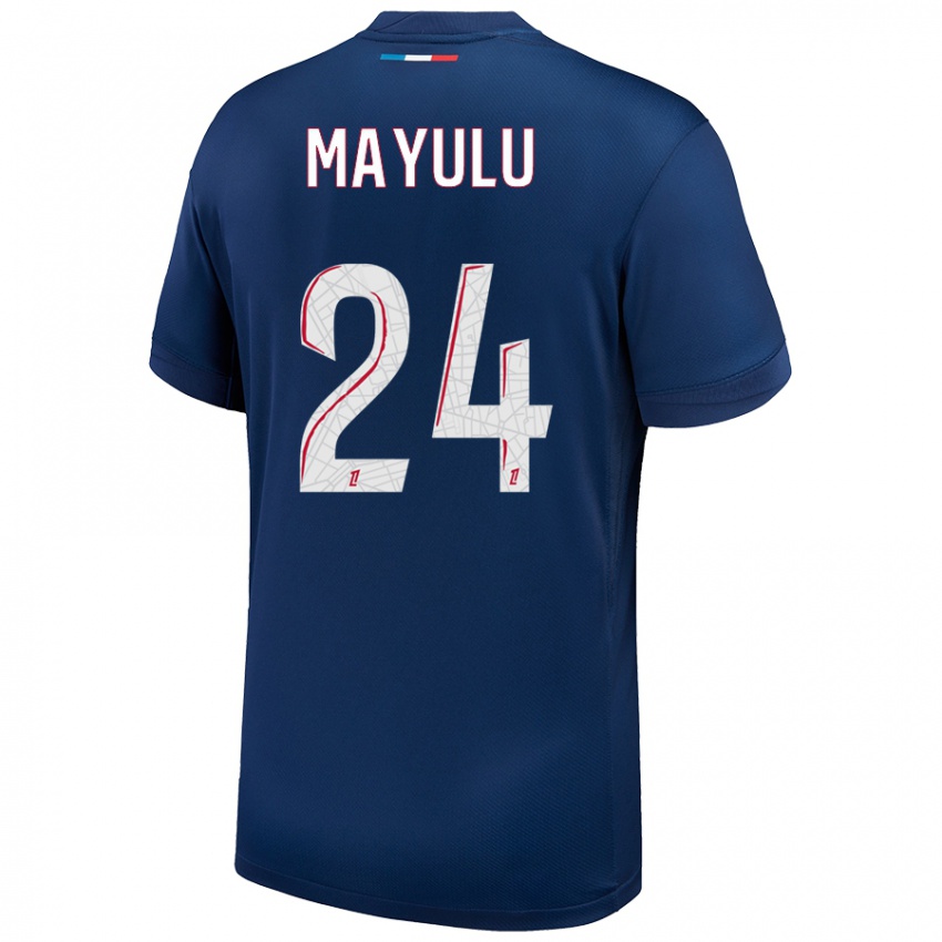 Niño Camiseta Senny Mayulu #24 Azul Marino Blanco 1ª Equipación 2024/25 La Camisa Argentina