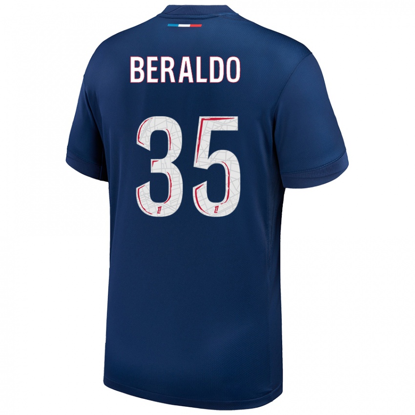 Niño Camiseta Lucas Beraldo #35 Azul Marino Blanco 1ª Equipación 2024/25 La Camisa Argentina