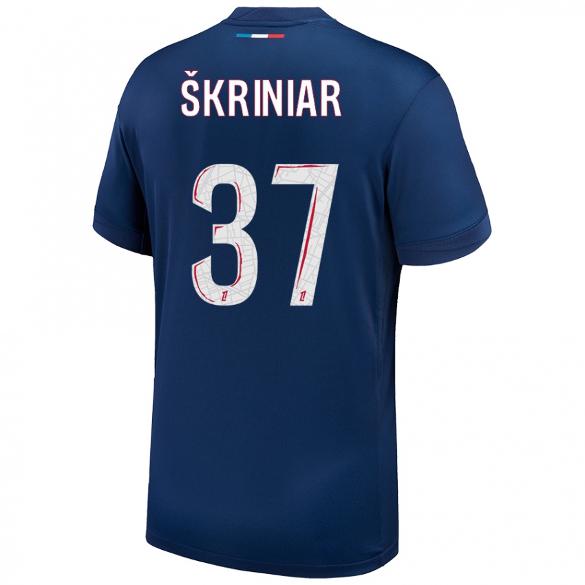 Niño Camiseta Milan Skriniar #37 Azul Marino Blanco 1ª Equipación 2024/25 La Camisa Argentina