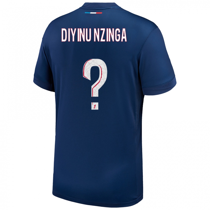 Niño Camiseta Vainqueur Diyinu Nzinga #0 Azul Marino Blanco 1ª Equipación 2024/25 La Camisa Argentina