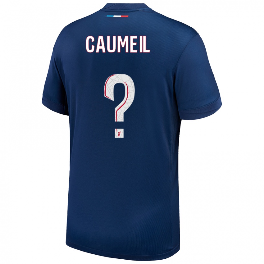 Niño Camiseta Paul Caumeil #0 Azul Marino Blanco 1ª Equipación 2024/25 La Camisa Argentina