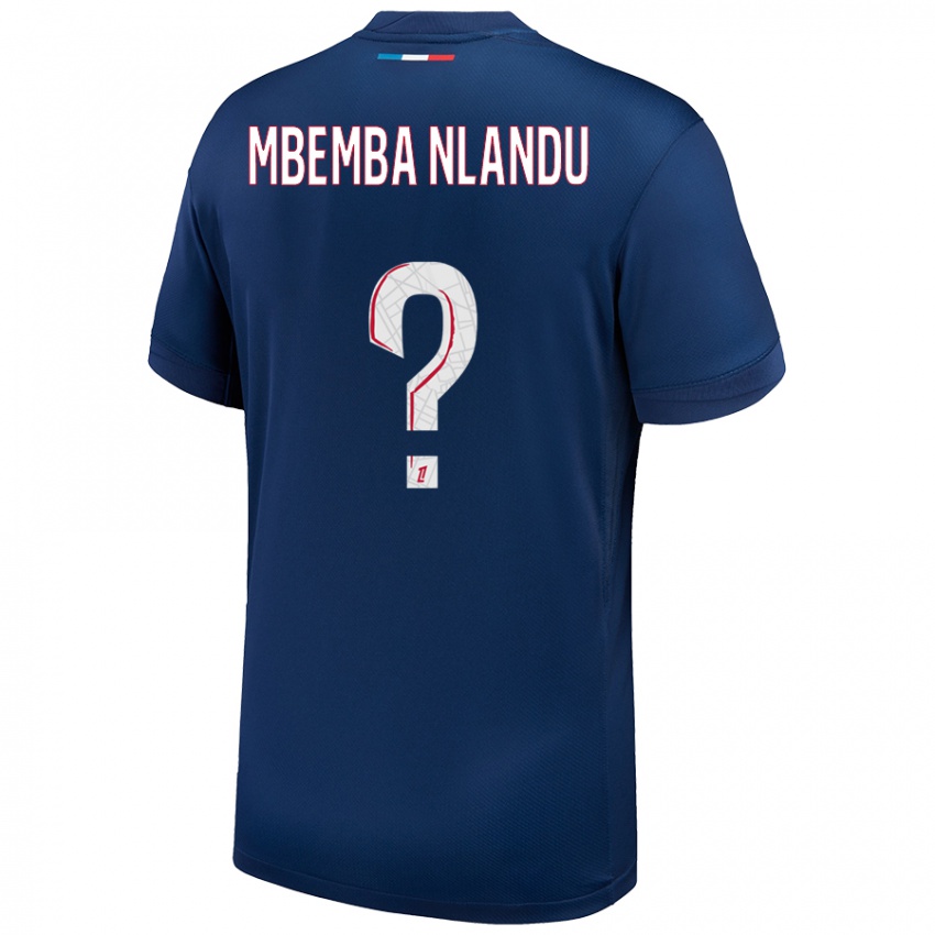 Niño Camiseta Emmanuel Mbemba Nlandu #0 Azul Marino Blanco 1ª Equipación 2024/25 La Camisa Argentina