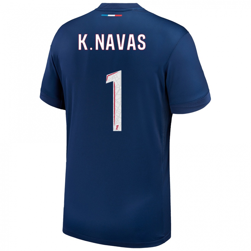 Niño Camiseta Keylor Navas #1 Azul Marino Blanco 1ª Equipación 2024/25 La Camisa Argentina