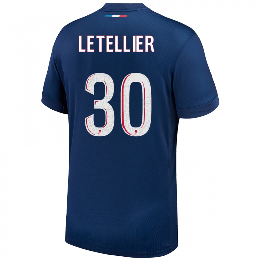 Niño Camiseta Alexandre Letellier #30 Azul Marino Blanco 1ª Equipación 2024/25 La Camisa Argentina