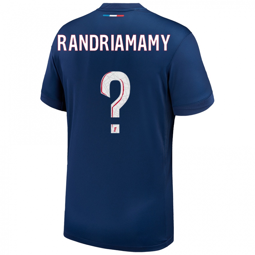 Niño Camiseta Mathyas Randriamamy #0 Azul Marino Blanco 1ª Equipación 2024/25 La Camisa Argentina