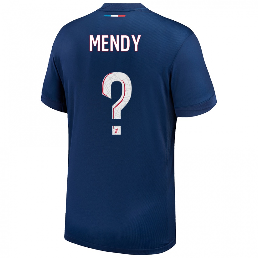 Niño Camiseta Tony Mendy #0 Azul Marino Blanco 1ª Equipación 2024/25 La Camisa Argentina