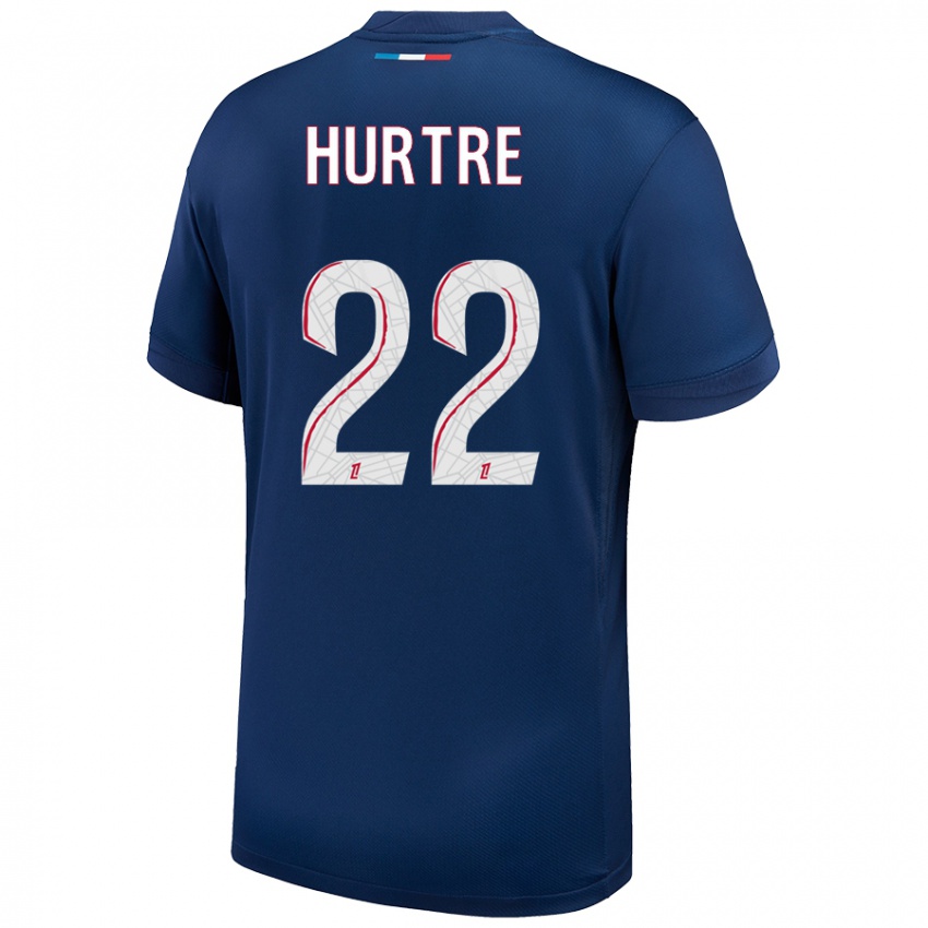 Niño Camiseta Oceane Hurtre #22 Azul Marino Blanco 1ª Equipación 2024/25 La Camisa Argentina