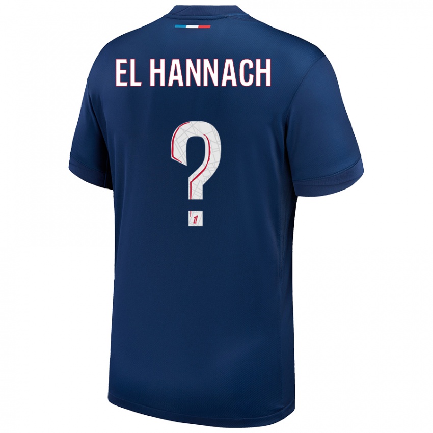 Niño Camiseta Younes El Hannach #0 Azul Marino Blanco 1ª Equipación 2024/25 La Camisa Argentina