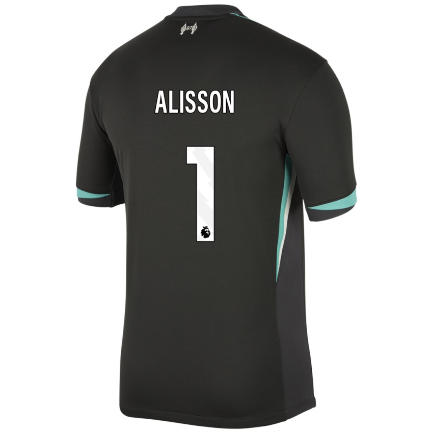 Niño Camiseta Alisson #1 Negro Antracita Blanco 2ª Equipación 2024/25 La Camisa Argentina