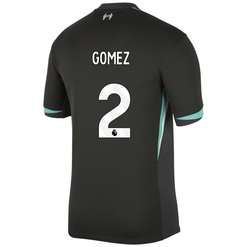 Niño Camiseta Joe Gomez #2 Negro Antracita Blanco 2ª Equipación 2024/25 La Camisa Argentina