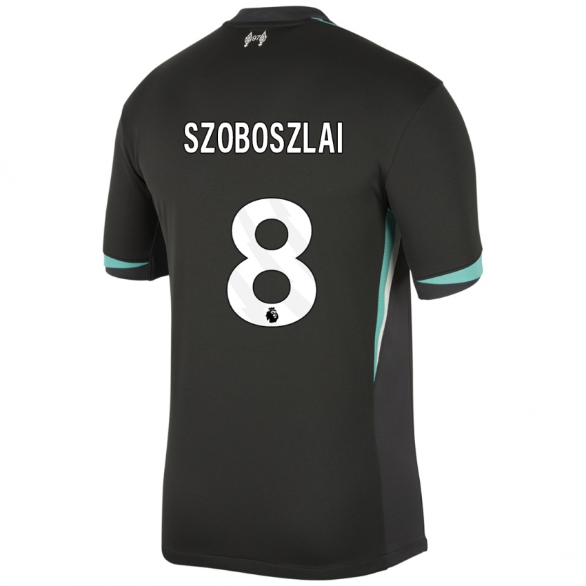 Niño Camiseta Dominik Szoboszlai #8 Negro Antracita Blanco 2ª Equipación 2024/25 La Camisa Argentina