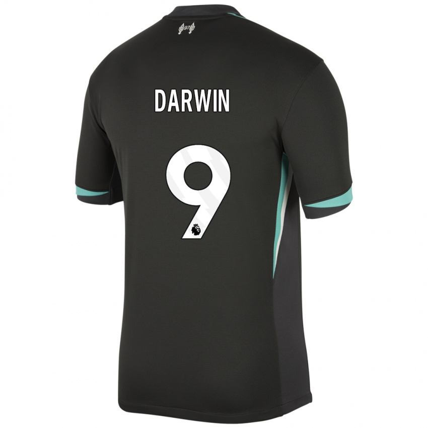 Niño Camiseta Darwin Nunez #9 Negro Antracita Blanco 2ª Equipación 2024/25 La Camisa Argentina