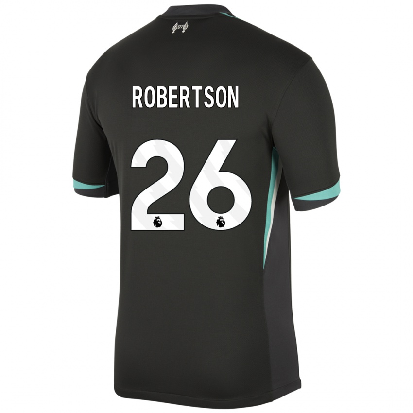 Niño Camiseta Andrew Robertson #26 Negro Antracita Blanco 2ª Equipación 2024/25 La Camisa Argentina