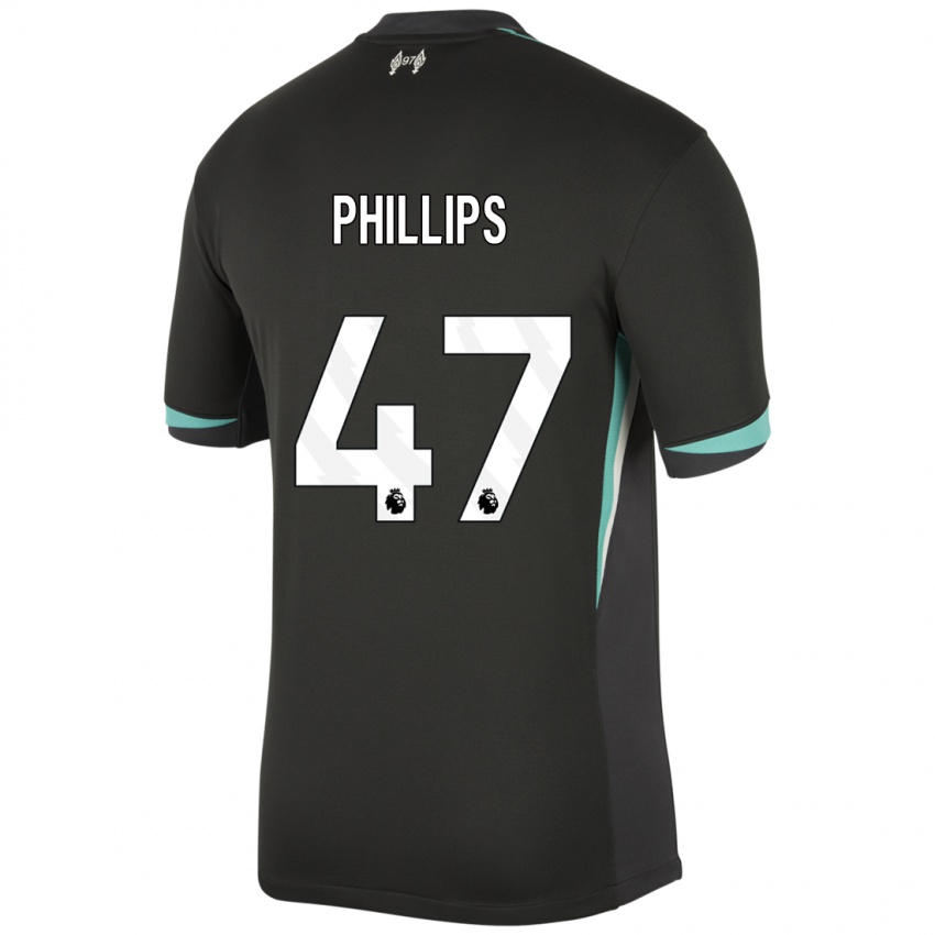 Niño Camiseta Nathaniel Phillips #47 Negro Antracita Blanco 2ª Equipación 2024/25 La Camisa Argentina