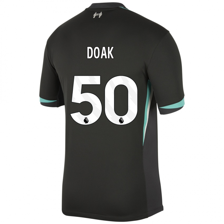 Niño Camiseta Ben Doak #50 Negro Antracita Blanco 2ª Equipación 2024/25 La Camisa Argentina