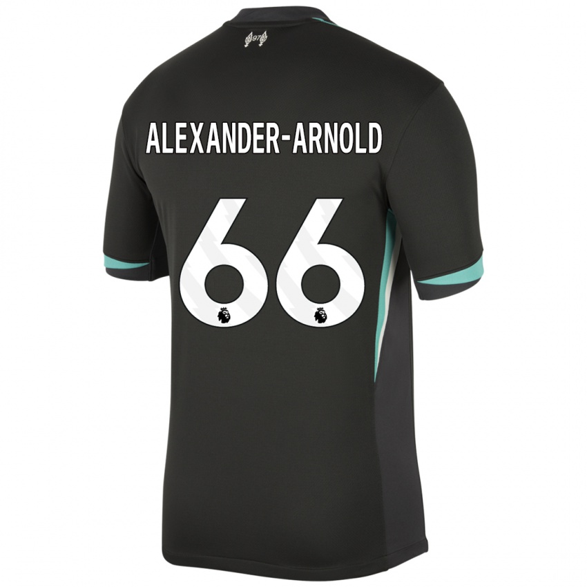 Niño Camiseta Trent Alexander-Arnold #66 Negro Antracita Blanco 2ª Equipación 2024/25 La Camisa Argentina