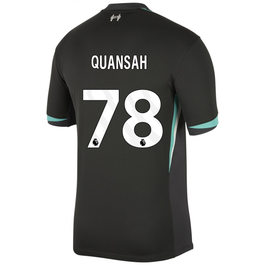 Niño Camiseta Jarell Quansah #78 Negro Antracita Blanco 2ª Equipación 2024/25 La Camisa Argentina