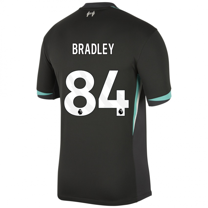 Niño Camiseta Conor Bradley #84 Negro Antracita Blanco 2ª Equipación 2024/25 La Camisa Argentina