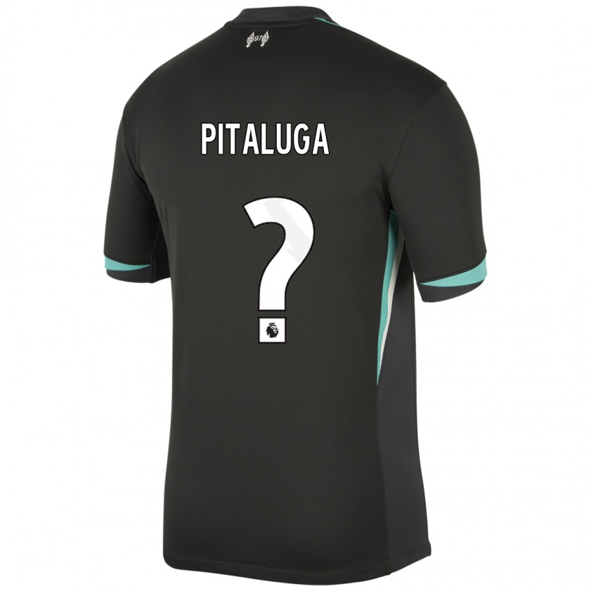 Niño Camiseta Marcelo Pitaluga #0 Negro Antracita Blanco 2ª Equipación 2024/25 La Camisa Argentina