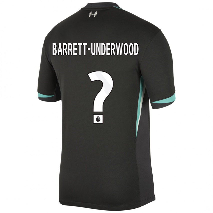 Niño Camiseta Keehan Barrett-Underwood #0 Negro Antracita Blanco 2ª Equipación 2024/25 La Camisa Argentina