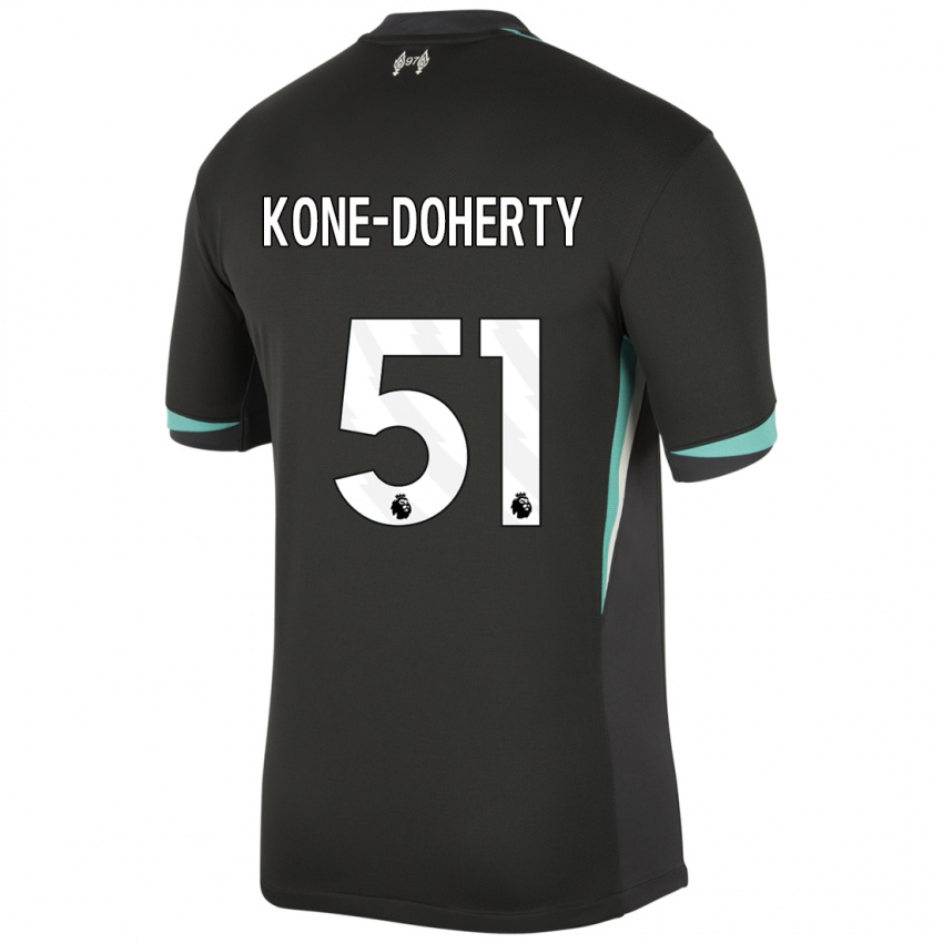 Niño Camiseta Trent Kone-Doherty #51 Negro Antracita Blanco 2ª Equipación 2024/25 La Camisa Argentina