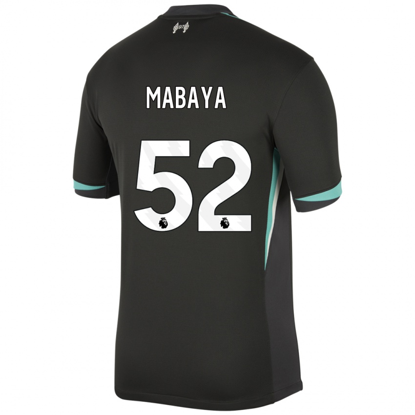 Niño Camiseta Isaac Mabaya #52 Negro Antracita Blanco 2ª Equipación 2024/25 La Camisa Argentina