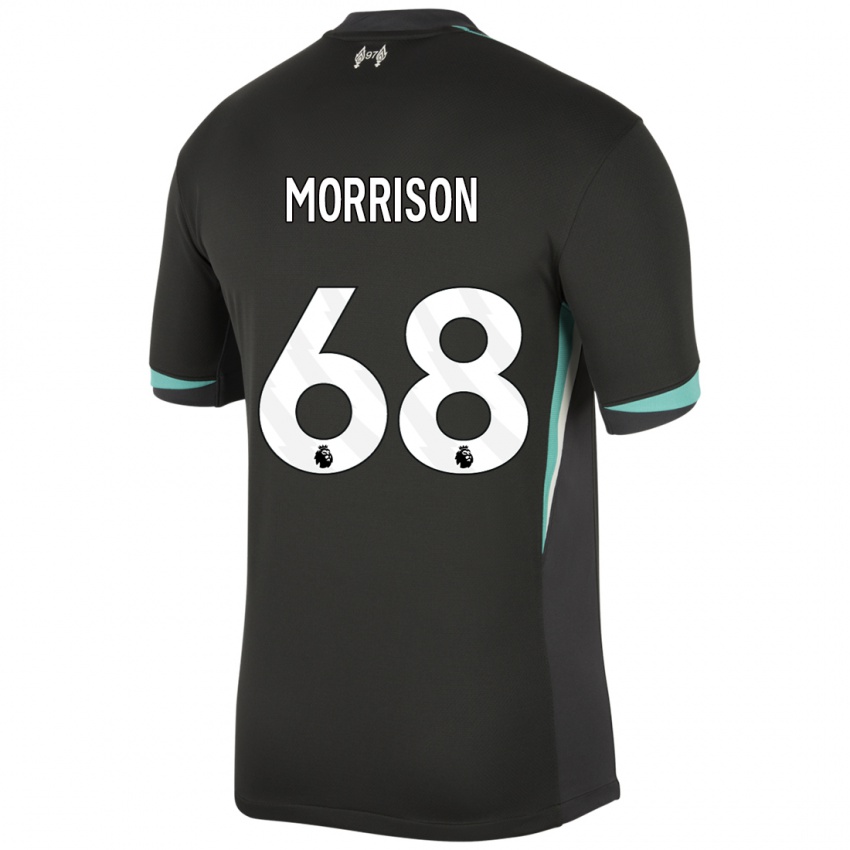 Niño Camiseta Kieran Morrison #68 Negro Antracita Blanco 2ª Equipación 2024/25 La Camisa Argentina