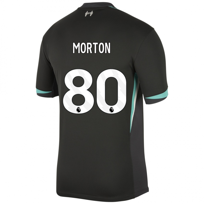 Niño Camiseta Tyler Morton #80 Negro Antracita Blanco 2ª Equipación 2024/25 La Camisa Argentina