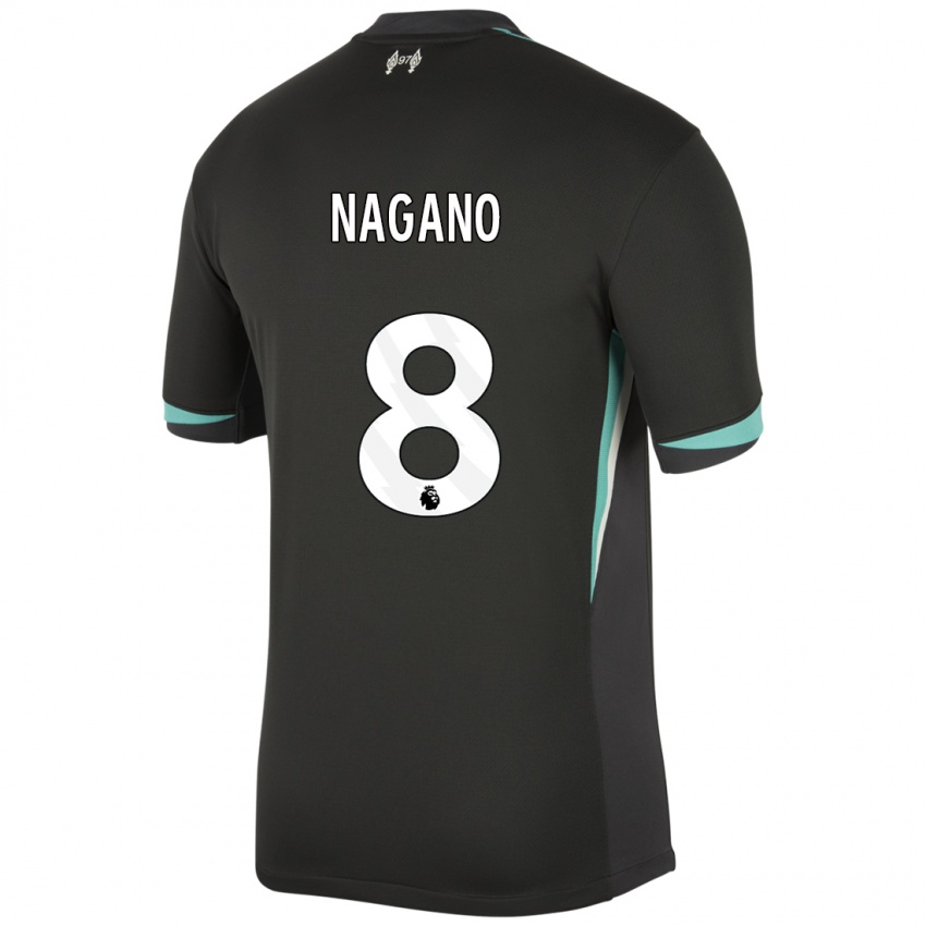 Niño Camiseta Fūka Nagano #8 Negro Antracita Blanco 2ª Equipación 2024/25 La Camisa Argentina