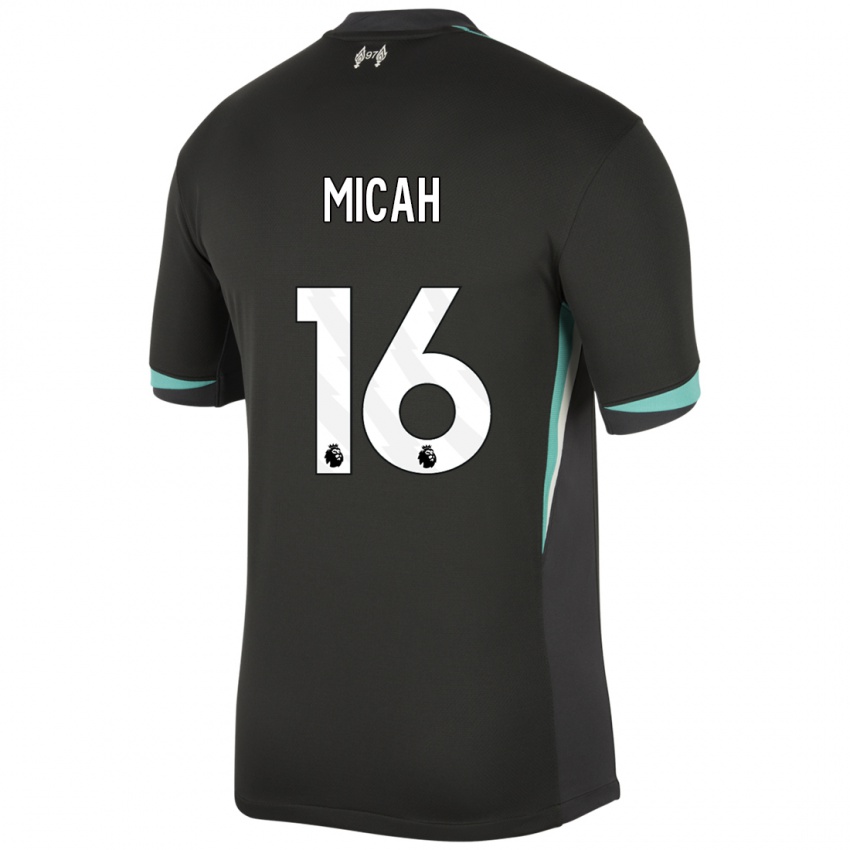 Niño Camiseta Teagan Micah #16 Negro Antracita Blanco 2ª Equipación 2024/25 La Camisa Argentina