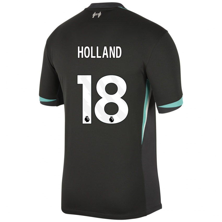 Niño Camiseta Ceri Holland #18 Negro Antracita Blanco 2ª Equipación 2024/25 La Camisa Argentina